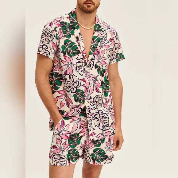 7. NWT SER.O.YA MALIBU SHIRT IN WHITE TROPICAL - Picture 1 of 6